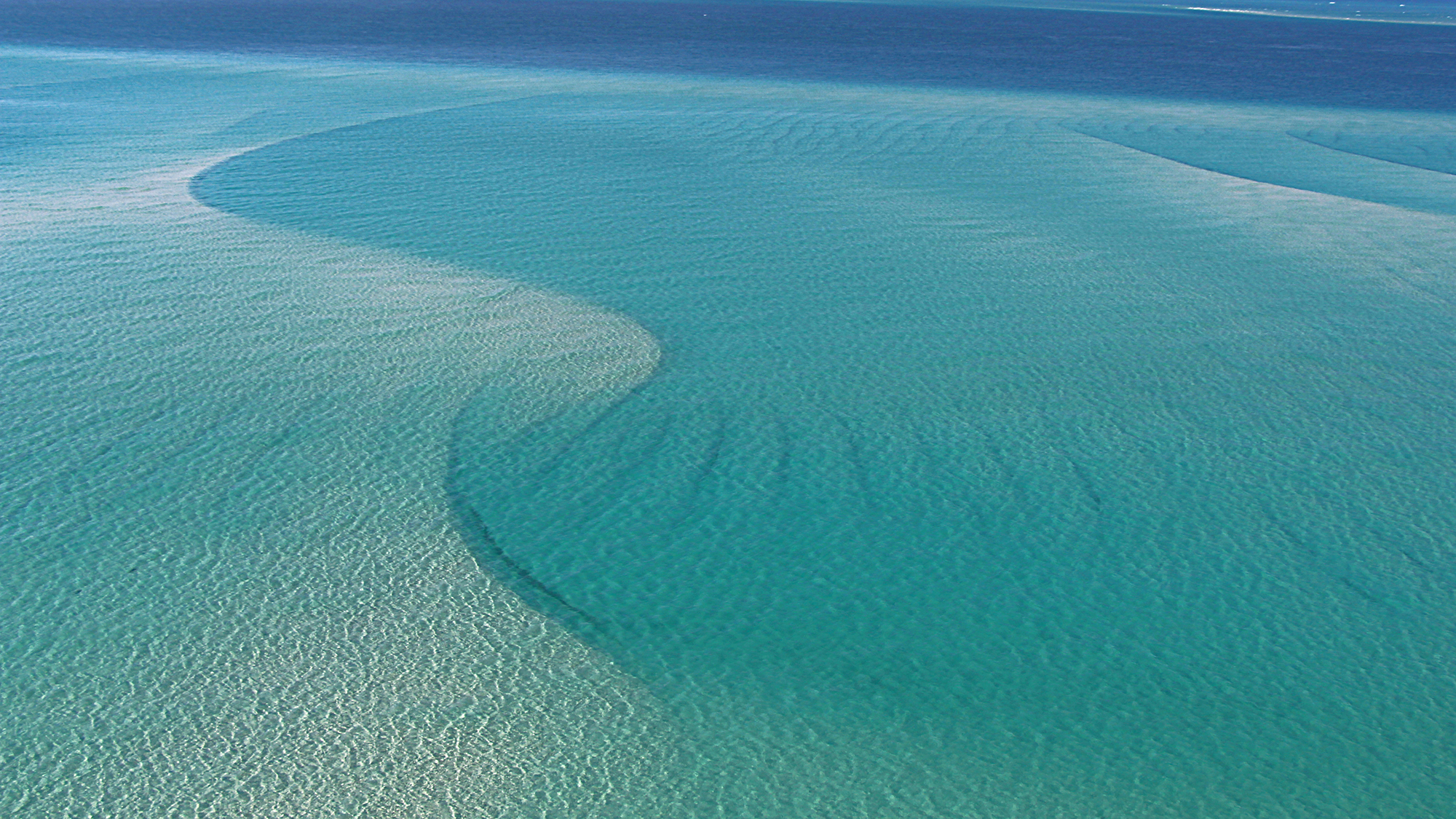 Clear sea water of Vilanculos view from above