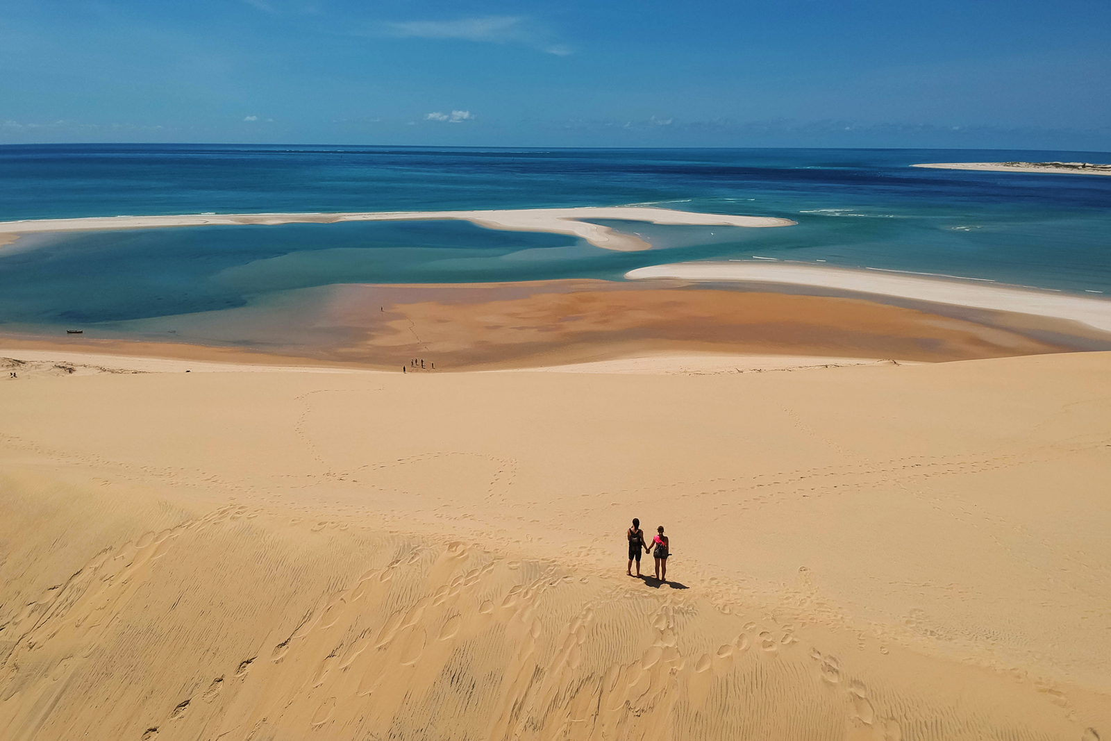 couple holding hands in Bazaruto Archipelago, Mozambique